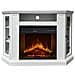 Camino Elettrico Caminetto Da Terra Ad Angolo In Legno Bianco L126 X P78 X H83 - Foto miniatura 1
