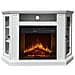Camino Elettrico Caminetto Da Terra Ad Angolo In Legno Bianco L126 X P78 X H83 - Foto miniatura 6