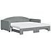 Divano Letto Estraibile Materassi Grigio Chiaro 100x200 Tessuto - Foto miniatura 1