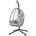 Poltrona Sospesa Giardino Sedia Dondolo Amaca Pensile Rannat E Metallo Grigio - Foto miniatura 2