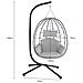 Poltrona Sospesa Giardino Sedia Dondolo Amaca Pensile Rannat E Metallo Grigio - Foto miniatura 4