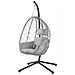 Poltrona Sospesa Giardino Sedia Dondolo Amaca Pensile Rannat E Metallo Grigio - Foto miniatura 5