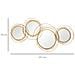 Decorazione Murale 3d In Metallo, Wall Art A Cerchi Con Specchi 107x56cm, Oro - Foto miniatura 3