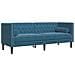 Divano Chesterfield Con Rinforzi 3 Posti Blu In Velluto - Foto miniatura 2