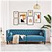 Divano Chesterfield Con Rinforzi 3 Posti Blu In Velluto - Foto miniatura 3