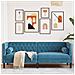 Divano Chesterfield Con Rinforzi 3 Posti Blu In Velluto - Foto miniatura 1
