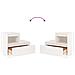 Lusso Casadino -  Comodini Bianchi 2 Pz 60x34x51 Cm In Legno Massello Di Pino - Foto miniatura 6