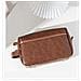 Borsa Da Toilette Da Uomo, Borsa Da Viaggio In Pelle Pu Con Manico Darkbrown - Foto miniatura 3