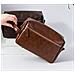 Borsa Da Toilette Da Uomo, Borsa Da Viaggio In Pelle Pu Con Manico Darkbrown - Foto miniatura 7