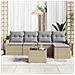 Set da Giardino 6 Pezzi  con Cuscini Rattan Polimerico Neri, Divano da Giardino 2 Posti  con Contenitore e Cuscini Beige in Poli Rattan - Foto miniatura 3