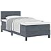 letto a box spring  con materasso grigio scuro in velluto singolo - Foto miniatura 1