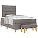 Letto Box Spring  con Materasso e Panchina Tortora 120x200 cm in Tessuto - Foto miniatura 1