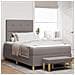 Letto Box Spring  con Materasso e Panchina Tortora 120x200 cm in Tessuto - Foto miniatura 2