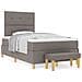 Letto Box Spring  con Materasso e Panchina Tortora 120x200 cm in Tessuto - Foto miniatura 4