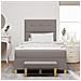 Letto Box Spring  con Materasso e Panchina Tortora 120x200 cm in Tessuto - Foto miniatura 5