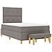 Letto Box Spring  con Materasso e Panchina Tortora 120x200 cm in Tessuto - Foto miniatura 8