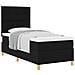 Letto con Box Spring e Materasso Nero 80x200 cm in Stoffa - Foto miniatura 1