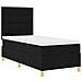 Letto con Box Spring e Materasso Nero 80x200 cm in Stoffa - Foto miniatura 6