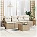 Set Divano da Giardino 5 pcs Beige e Crema 55 x 55 x 37 cm - Foto miniatura 2