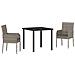 Set da Pranzo per Giardino con cuscino 3 pcs Grigio Poly Rattan - Foto miniatura 1