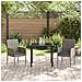 Set da Pranzo per Giardino con cuscino 3 pcs Grigio Poly Rattan - Foto miniatura 4