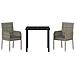 Set da Pranzo per Giardino con cuscino 3 pcs Grigio Poly Rattan - Foto miniatura 7