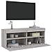 Mobile TV a Parete con Luci LED Grigio Sonoma 100x30x40 cm - Foto miniatura 7