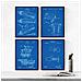 Set Di 4 Stampe Blu Pellicole Con Brevetti. Poster Con Inventamenti E Brevetti. Scegli Il Colore Che Più Ti Piace Senza Cornice A4 - Foto miniatura 1