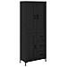 Credenza con cassetto 2 pcs Rovere Nero Legno multistrato - Foto miniatura 1