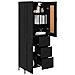 Credenza con cassetto 2 pcs Rovere Nero Legno multistrato - Foto miniatura 3
