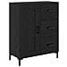 Credenza con cassetto 2 pcs Rovere Nero Legno multistrato - Foto miniatura 6
