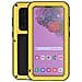 Cover per Galaxy S21 5G - Silicone+Vidrio+Metallo, Giallo, Antiurto - Foto miniatura 1