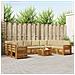 Set divani 11 pcs Naturale e Beige Legno di Acacia Massello - Foto miniatura 2