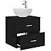 Mobiletto con Lavabo a Parete Rovere Nero 49,5 x 35 x 63 cm - Foto miniatura 2