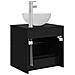 Mobiletto con Lavabo a Parete Rovere Nero 49,5 x 35 x 63 cm - Foto miniatura 4
