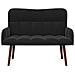 Sofa a Due Posti Nero 115 x 61 x 87 cm Velluto - Foto miniatura 4