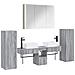 Set di mobili per il bagno 6 pcs Sonoma grigio - Foto miniatura 1