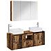 Set di Armadi da Bagno 4 pcs Legno antico Legno ingegnerizzato - Foto miniatura 1