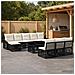 Set Divano da Giardino 11 pz Nero e Bianco Crema polyrattan - Foto miniatura 4