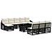 Set Divano da Giardino 11 pz Nero e Bianco Crema polyrattan - Foto miniatura 1
