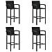 Sgabelli Da Bar 4 Pz Neri In Polyrattan - Foto miniatura 1