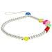 Bracciale Da Telefono 25 Cm Perle Bianche E Cuori Multicolor Collezione Lovely - Foto miniatura 1