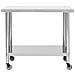 Tavolo Da Lavoro Cucina Con Ruote 80x60x85 Cm In Acciaio Inox - Foto miniatura 3
