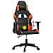 Sedia da Gaming Massaggiante Nero e Arancione in Similpelle - Foto miniatura 4