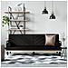 Divano Letto Con Braccioli Nero In Tessuto - Foto miniatura 1