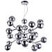Lampadario Contemporaneo Dallas Metallo Cromo 24 Luci Diffusori Fumè - Foto miniatura 1