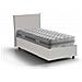 Letto Singolo Christine, Letto Contenitore Con Rivestimento In Ecopelle, 100% Made In Italy, Apertura Frontale, Adatto Per Materasso Cm 90x200, Bianco - Foto miniatura 2