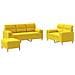 Set Di Divani 3 Pz Con Cuscini Giallo Chiaro In Tessuto - Foto miniatura 2