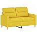 Set Di Divani 3 Pz Con Cuscini Giallo Chiaro In Tessuto - Foto miniatura 3
