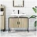Mobile Lavabo Bagno Rovere Sonoma 60x30x60 Cm Legno Multistrato - Foto miniatura 8